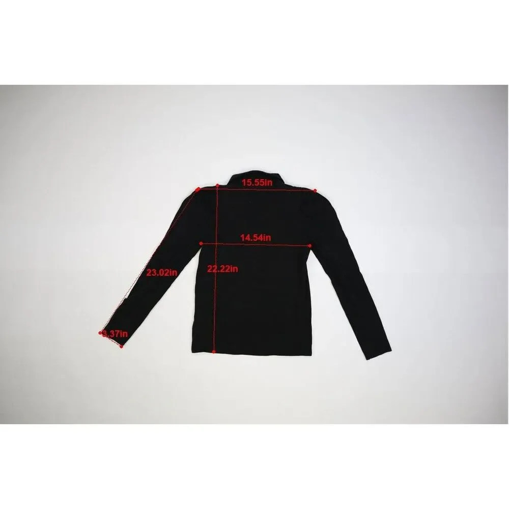 Nation LTD LA Pilar Collar Henley Collared Long Sleeve Black T-shirt Womens S - Picture 6 of 10